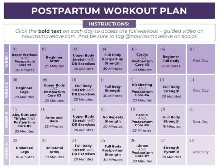 Regular exercise plans for postpartum recovery